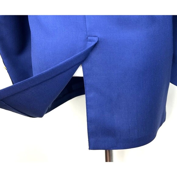 J. Press Mens Navy Blue Blazer Mens 42R Wool 3 Button 2 Roll Gold Buttons - Picture 7 of 14